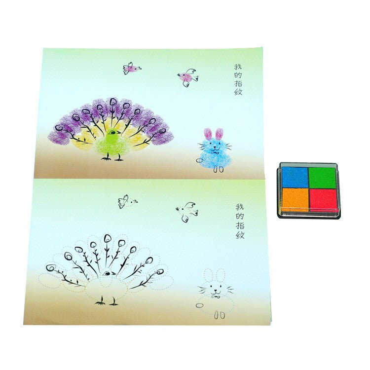 Children's DIY finger painting, gift box set, beauty production fingerprint painting, creative handicraft, puzzle science experiment