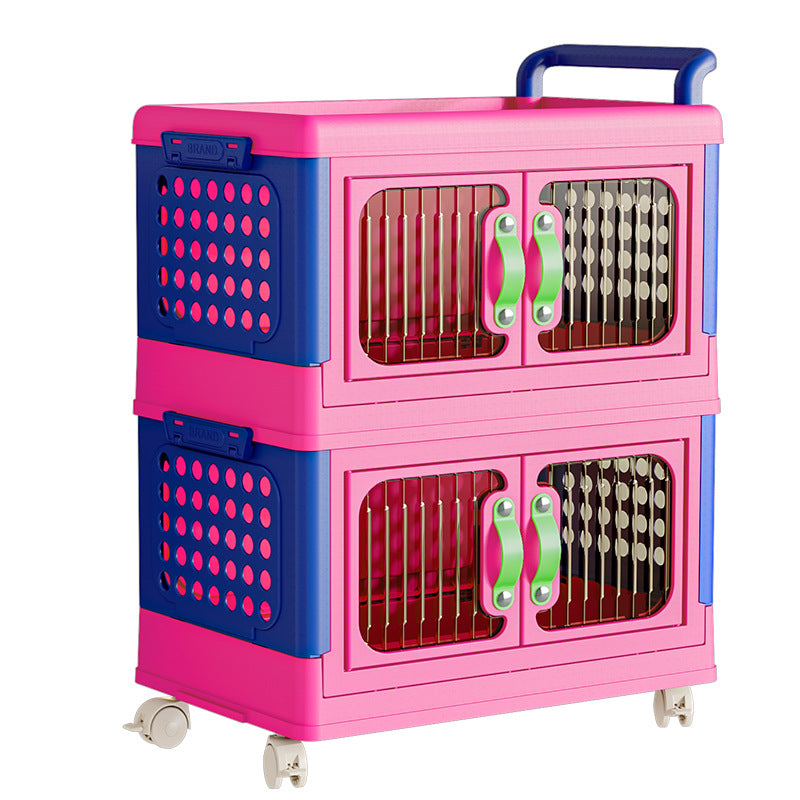 Storage Cabinet Household Wardrobe Dopamine Free Installation Clothes Toys Children's Stroller Foldable Plastic Storage Box
