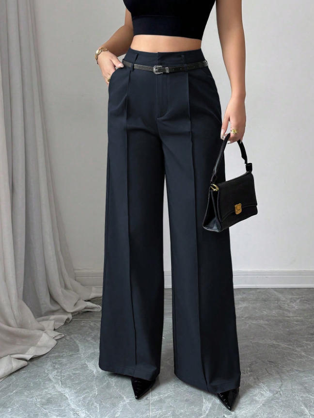 fashionfall and winternew arrivalladies casualelegantwork clothinghigh waistloosestraight-legpants suit pants