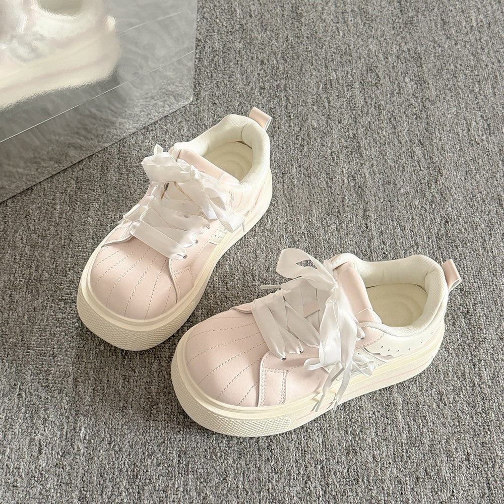 Women's white sneakers: 2026 spring new arrival, trendy & unique, shell toe design, versatile casual sneakers for students