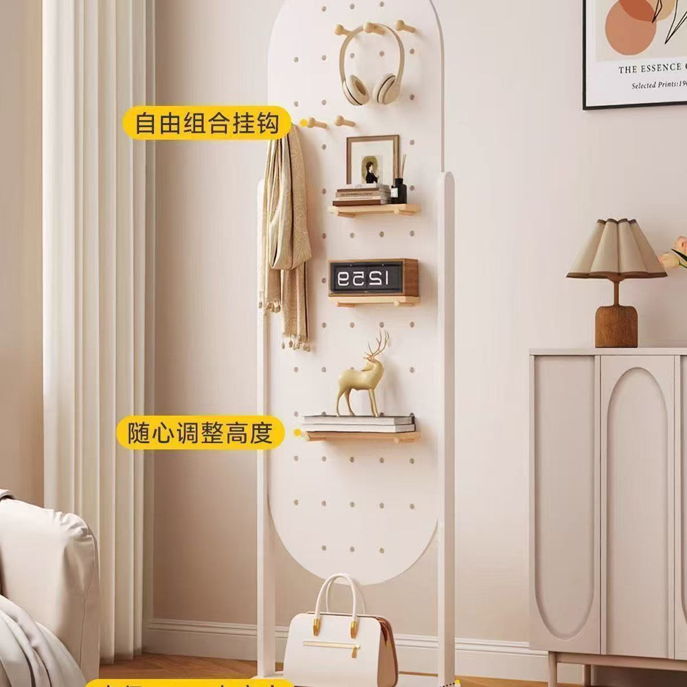 Perforated board dressing mirror rotate full-length mirror movable floor mirror for home clothes hanger all-in-one mirror fitting mirror