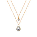 Multi-layer crystal necklace wholesale fashion cross-border stacking jewelry new arrival gold-plated water drop socialite long sweater chain for women