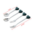High-style ceramic handle forks, stainless steel household spoons, heart-shaped coffee stirrers, creative dessert spoons - wholesale