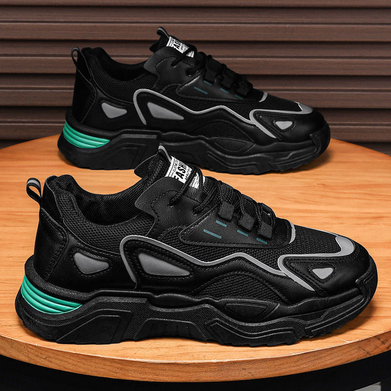 Men's shoes 2025 new trendy winter breathable athletic casual shoes running versatile student mesh height increasing chunky sneakers