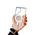 Suitable for samsung s26ultra transparent magnetic phone case s25plus acrylic high transparency protective cover cross-border a56