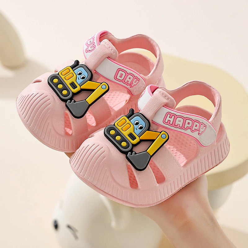 Eva kids' sandals - summer cartoon excavator design for baby boys and girls - cute, soft sole, non-slip, perfect for first walkers and toddlers