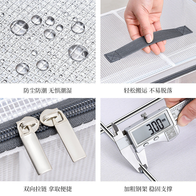 Bed sole transparent shoe box storage multi-functional dustproof transparent shoe cabinet household space saving foldable removable shoe rack