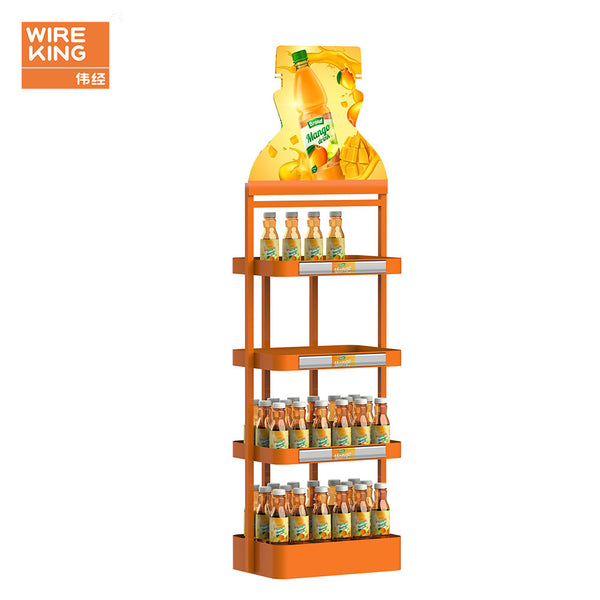Factory Customized Supermarket Beverage Display Rack Beverage Sparkling Water Display Rack Convenience Store Beverage Display Rack