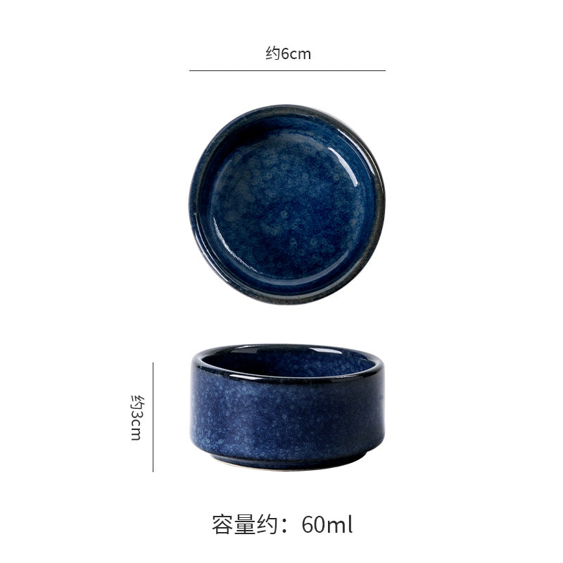 Seasoning dish japanese style dipping dish ketchup vinegar dish for home good-looking kiln turned small round dish snack dish stripes small dish