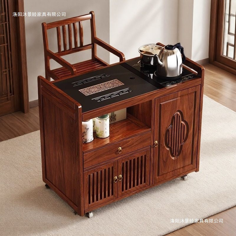 Movable tea table tea table small for home tea making and water boiling all-in-one kung fu tea set tea cabinet tea cart coffee table