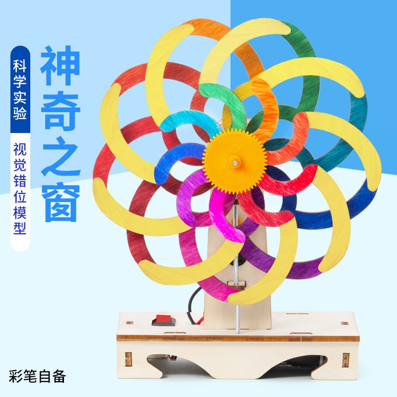 Science experiment vision persistence wonderful window magical window DIY materials children handmade educational toys students