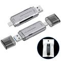 New usb 3.0 type-c to sd/tf card dual-head reader, compatible with mobile phones, cameras, and computers via otg. supports dual card reading