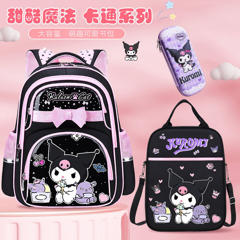 Schoolbag for 1-3-6 grade kids female primary school students 6-9-12 years old large capacity ultra-light backpack to reduce burden