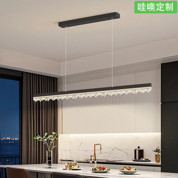 [Wow] Minimalist chandelier one-word chandelier 2025 new bar high-end Zhongshan lamps and lanterns