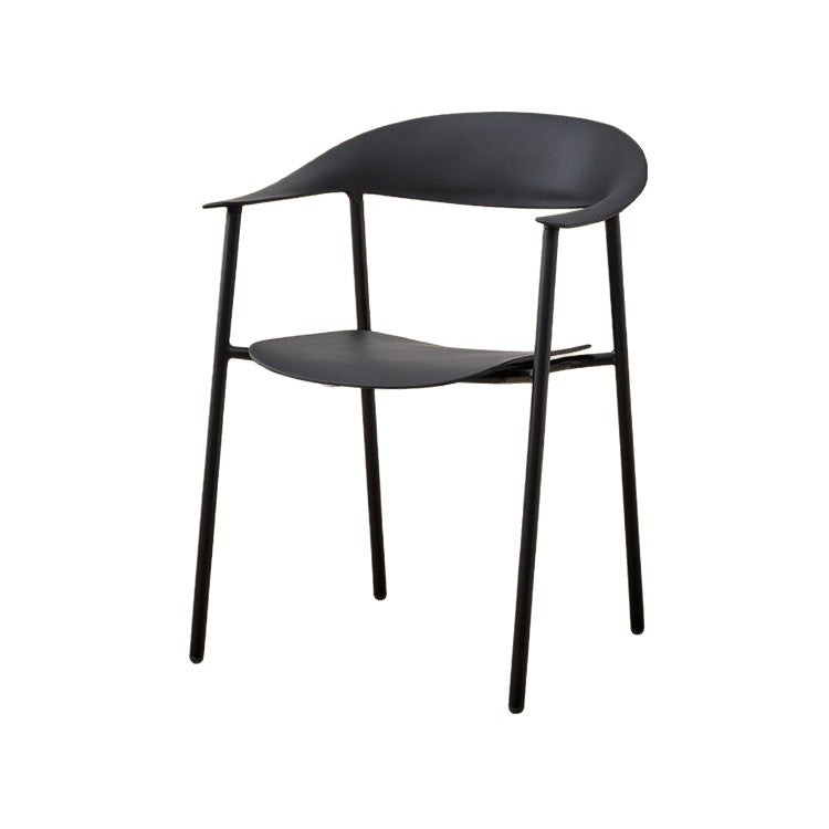 Dining chair - minimalist modern stackable backrest chair for home, nordic iron art armchair, cafe & bubble tea shop chair