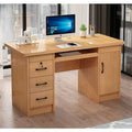 Solid wood eco-friendly desktop computer desk - office desk, small apartment home use, drawer bedroom desk, student table, writing desk