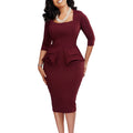D326 european and american women's clothing  spring new arrival solid color bodycon elegant commute african plus size foreign trade dress