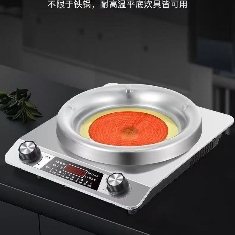 Multifunctional concave high-power electric ceramic stove commercial for home stir-fry barbecue hot pot concave stove not picky pot waterproof cross-border