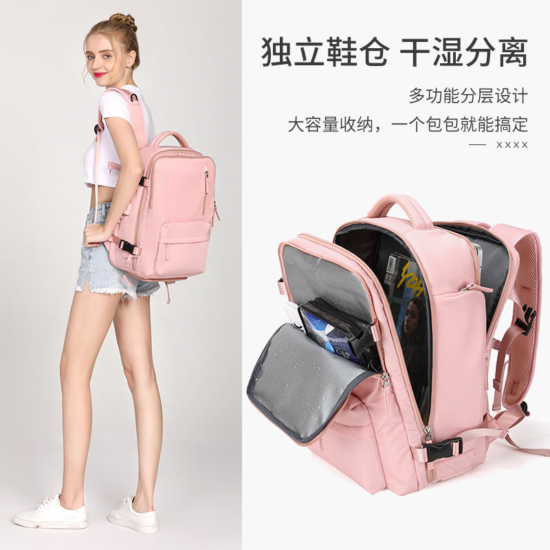 Cross-border new travel backpack Large capacity multi-functional luggage Dry and wet storage backpack Short business trip mommy bag