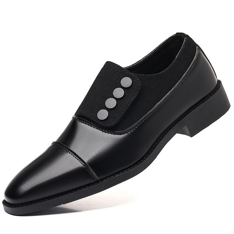 Plus size leather shoes for men, korean style, youth, breathable, pointed toe, trendy men's shoes, business british style, men's wedding casual leather shoes