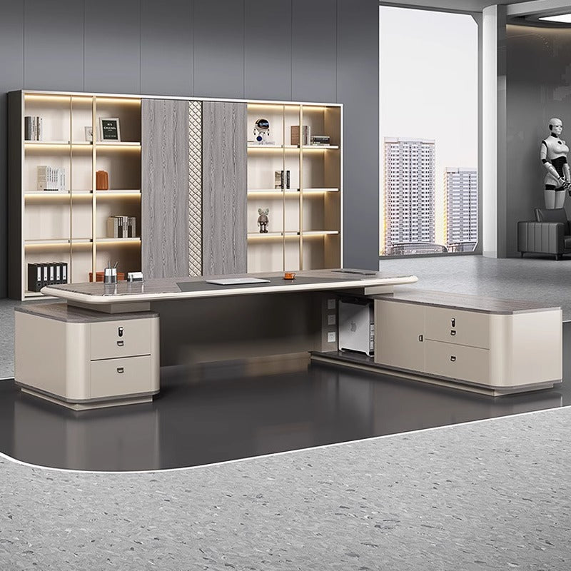 Boss desk office desk casual modern president manager desk supervisor table and chair combination light luxury executive desk office furniture