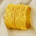 Middle east dubai 24k gold plated women's bangle luxury jewelry designer indian bracelet african arabian wedding