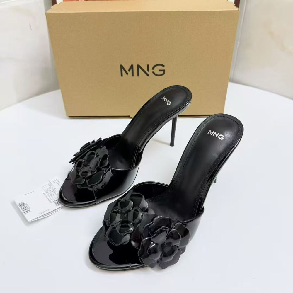 Za2026new arrival small fragrant camellia outwear high-heeled rose flower beach rose flower high-heeled sandals
