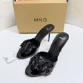 Za2026new arrival small fragrant camellia outwear high-heeled rose flower beach rose flower high-heeled sandals