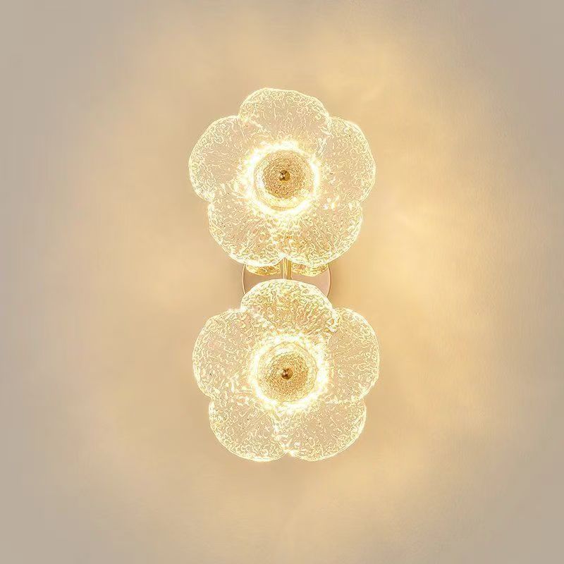 New french chic floral wall sconce - modern minimalist bedroom & dining room wall lamp - artistic ambiance lighting