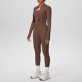 pure color brushed tight tank top nine-point long three-piece sports running fitness yoga suit