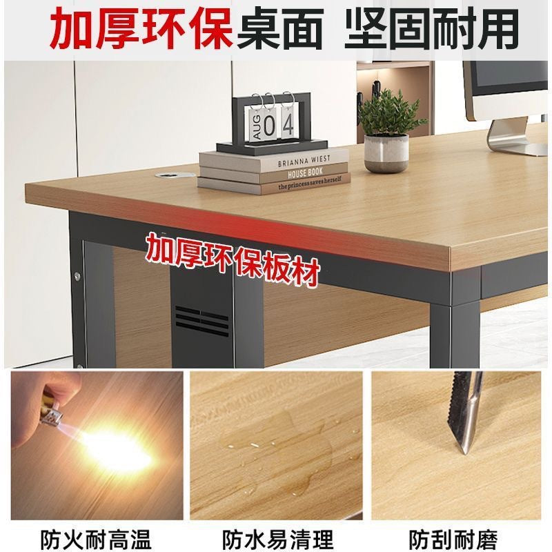 Modern minimalist office desk set - 4/6 workstation with partition, staff card seat, office desk and chair combination