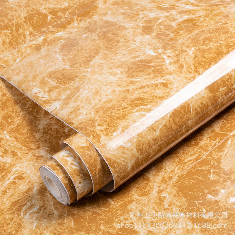 Cross-border Supply Desktop Stickers Marble Wallpaper Self-Adhesive Kitchen Oil-proof Stickers Furniture Renovation Stove Cabinet Stickers