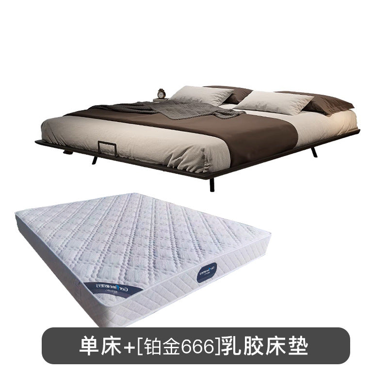 Floating bed italian normcore bed without bedside bed master bedroom accessible luxury backless floating bedside table all-in-one bed solid wood bed