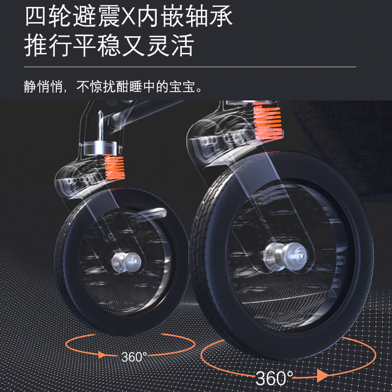 OEM custom high landscape stroller can sit and lie down lightweight folding baby umbrella cart four-wheel stroller stroller