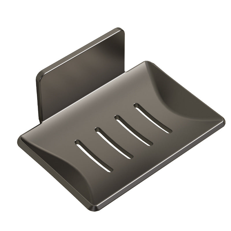 Gun gray bathroom soap box creative drain space aluminum non-punching soap dish bathroom rack wall mounted