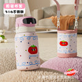High-style stainless steel fingerprint-insulated tumbler, dopamine-boosting large capacity, with carrying strap and straw, portable sports water bottle for kids