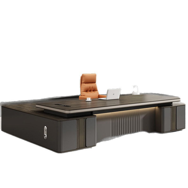 Saint-li executive desk - premium lacquer finish, minimalist chic, luxury ceo office desk and chair set for general managers