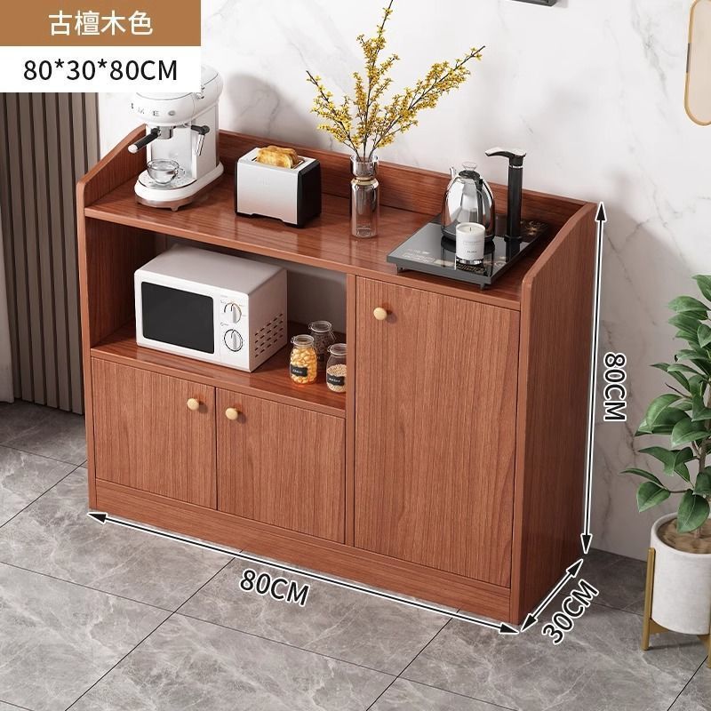 Solid wood tea cabinet, dining side cabinet integrated against the wall, new household kitchen cabinet, dining preparation cabinet, locker, storage cabinet
