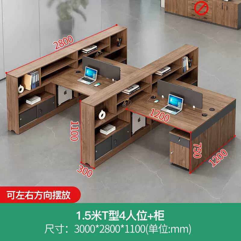 Staff office desk office simple modern financial room four-person desk workstation employee card desk chair