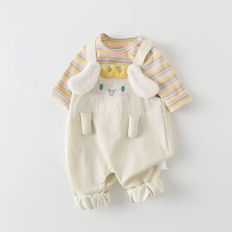 Baby autumn suit rompers spring autummale baby stripeslong sleeves overalls two-piece set jumpsuit