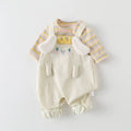 Baby autumn suit rompers spring autummale baby stripeslong sleeves overalls two-piece set jumpsuit