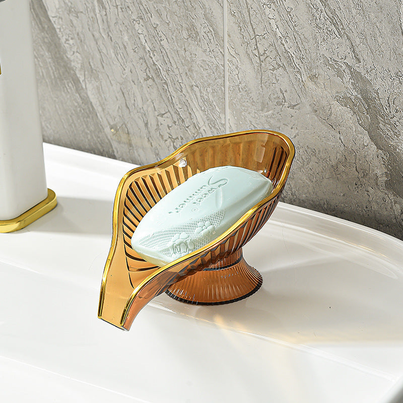 Accessible luxury soap dish countertop drainage no punching gold plated for home soap dish bathroom countertop soap rack bathroom