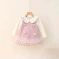 Girls' spring sweet style dress - faux two-piece,  spring collection, trendy girls' dress, princess dress, chanel-inspired, instagram-worthy