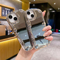 Suitable for apple 16 stereo mirror mobile phone case iphone11 creative korean style electroplated soft case xr wave protective cover