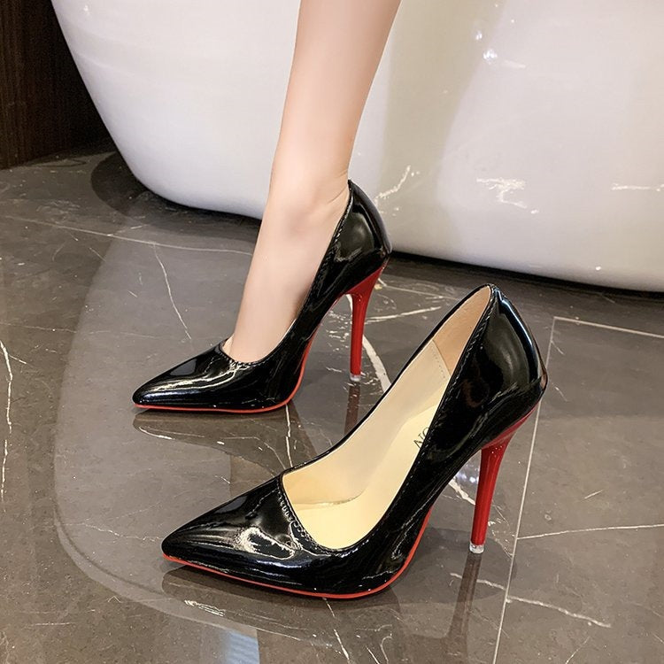Export high heels bed women's stiletto heels 2026 new arrivalsummer black red bottom super high heels sexy pointed toe flats