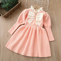 Girls' knitted sweater dress - autumn/winter  new collection - fashionable long dress with bow detail for baby girls