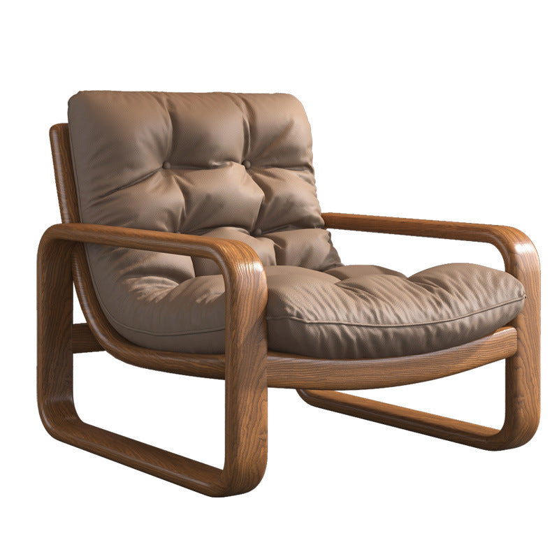 Leather office reception small sofa rest area business reception chair coffee shop iron armrest sofa single chair