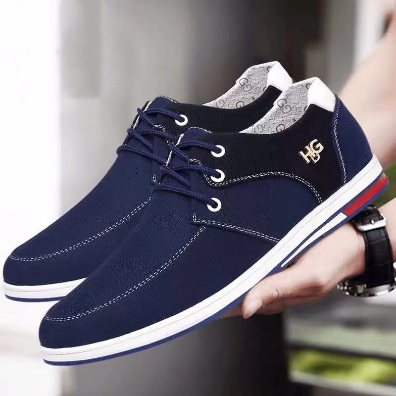 Men's youth korean style british fashion trendy men's shoes business shoes slip-on casual canvas shoes wholesale dropshipping