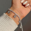 Wholesale high-end women's bracelets for cross-border e-commerce (amazon): autumn/winter alloy butterfly bracelets with diamond accents - premium, light luxury jewelry