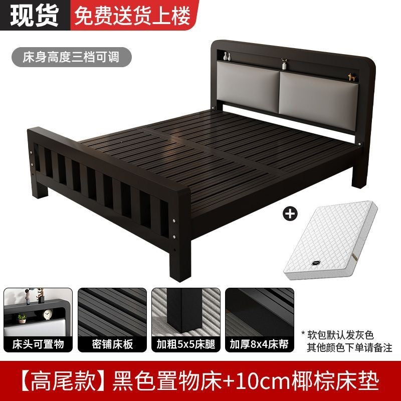 Extra thick iron frame bed carbon steel bed rental house assembled iron bed bold dormitory iron bed bedroom simple bed big sale